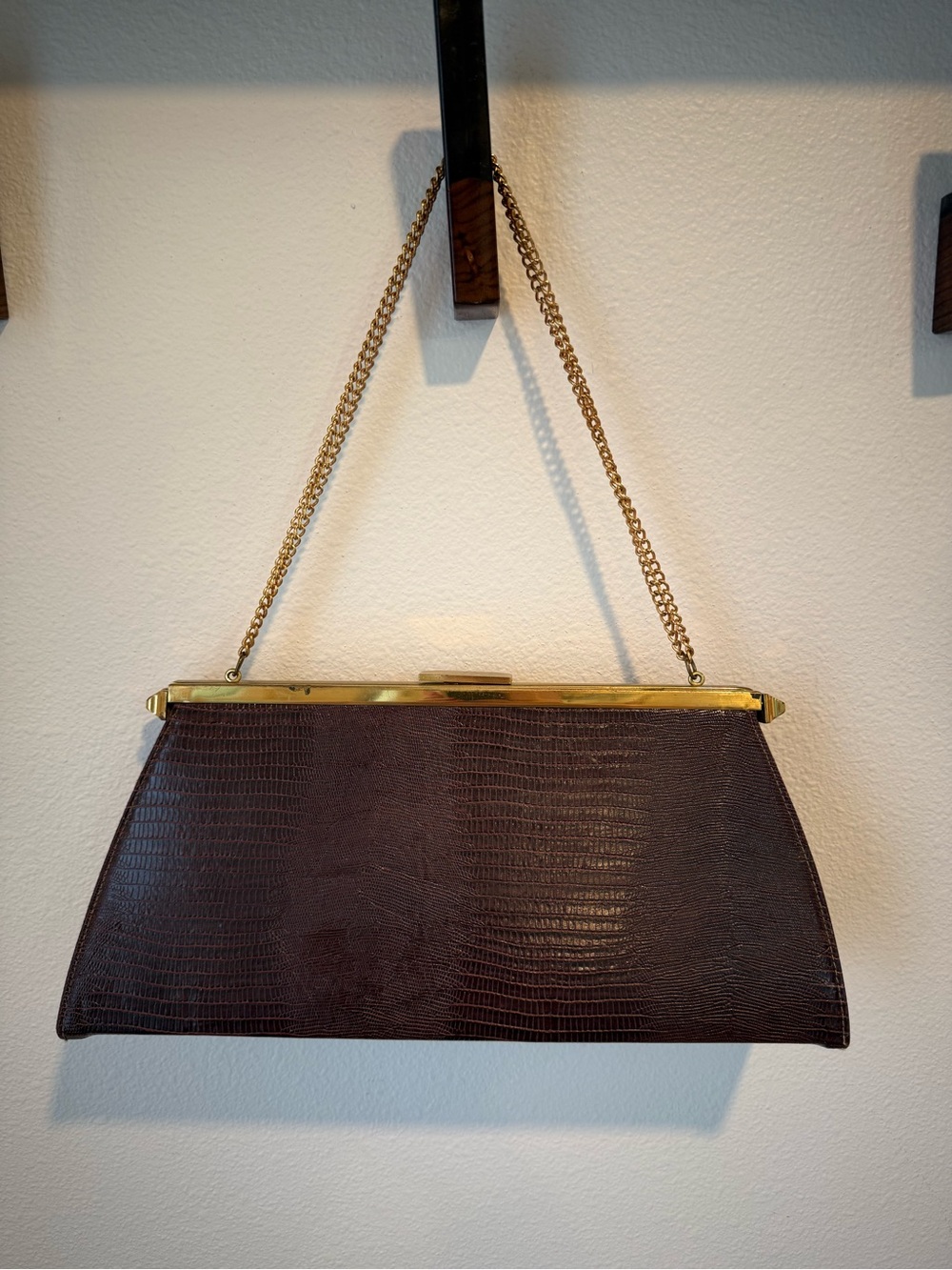 Vintage ETRA Brown Structured Chain-Handle Women’s Bag